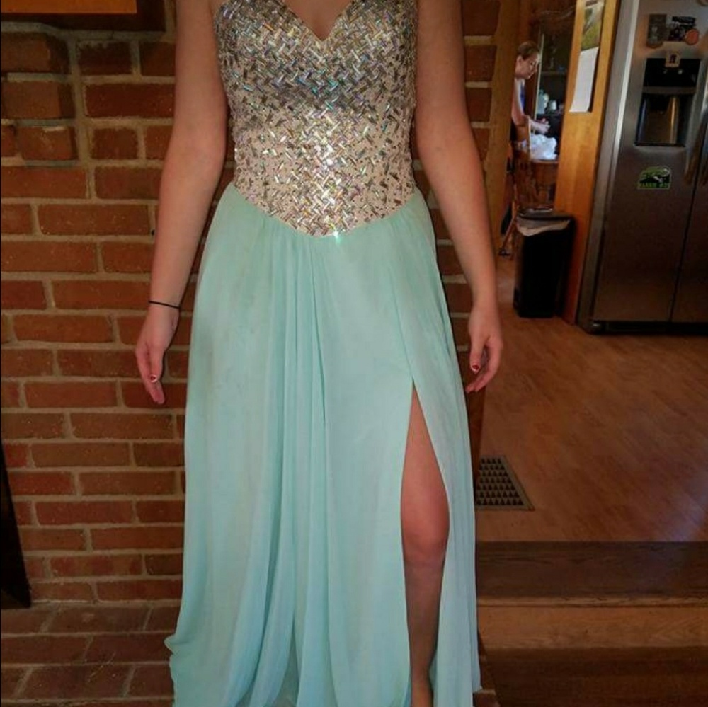 Teal prom dress - Picture 2 of 4